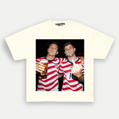 Sergiño Dest & Christian Pulisic American Soccer Style Tee 1.2