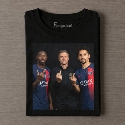 Ousmane Dembélé & Luis Enrique & Marquinhos – Vintage Washed Graphic T-Shirt