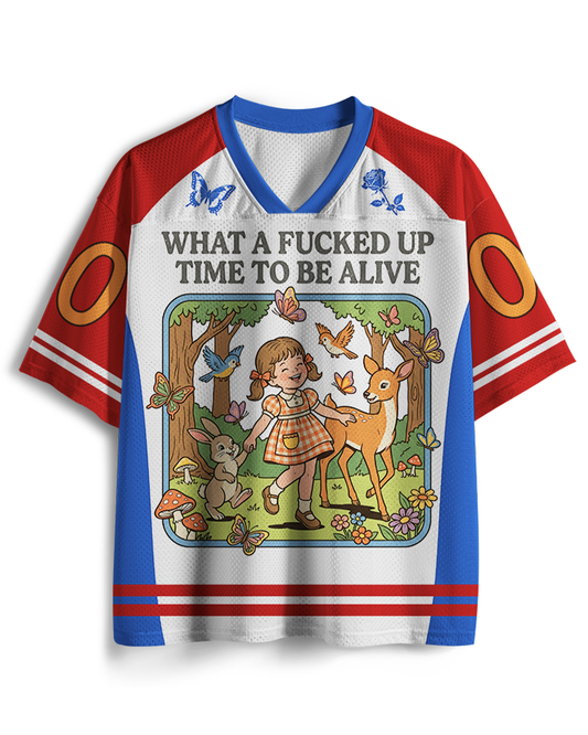 TheRetroTee What A Fucked Up Time To Be Alive 1970s Mesh Jersey