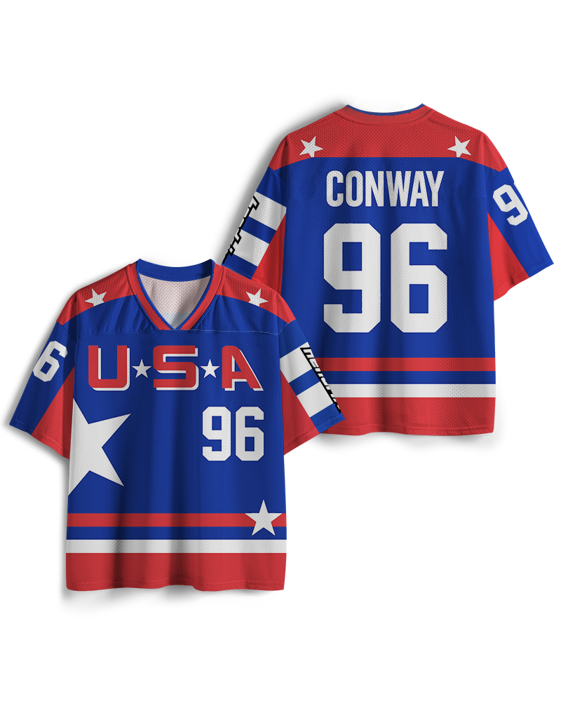 TheRetroTee Comedy Movie-Inspired USA #96 Hockey Mesh Jersey