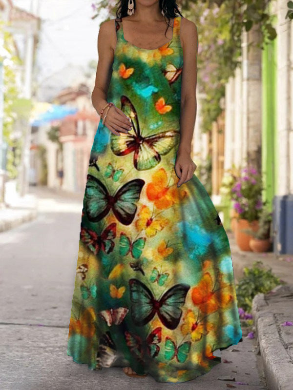 Beach Bohemian Sleeveless Plus Size Maxi Dress