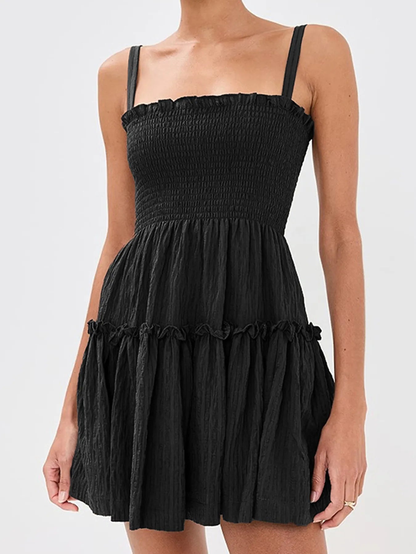 Smocked Frill Cami Mini Dress