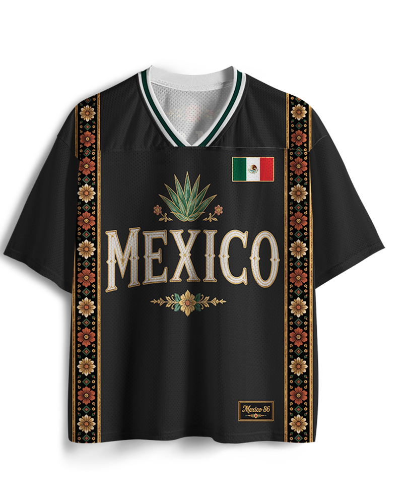 TheRetroTee Personalisiertes Mexiko Fußball-Mesh-Trikot