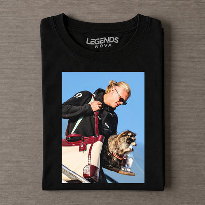 “Others hold trophies after matches, I hold my raccoon”T-shirt