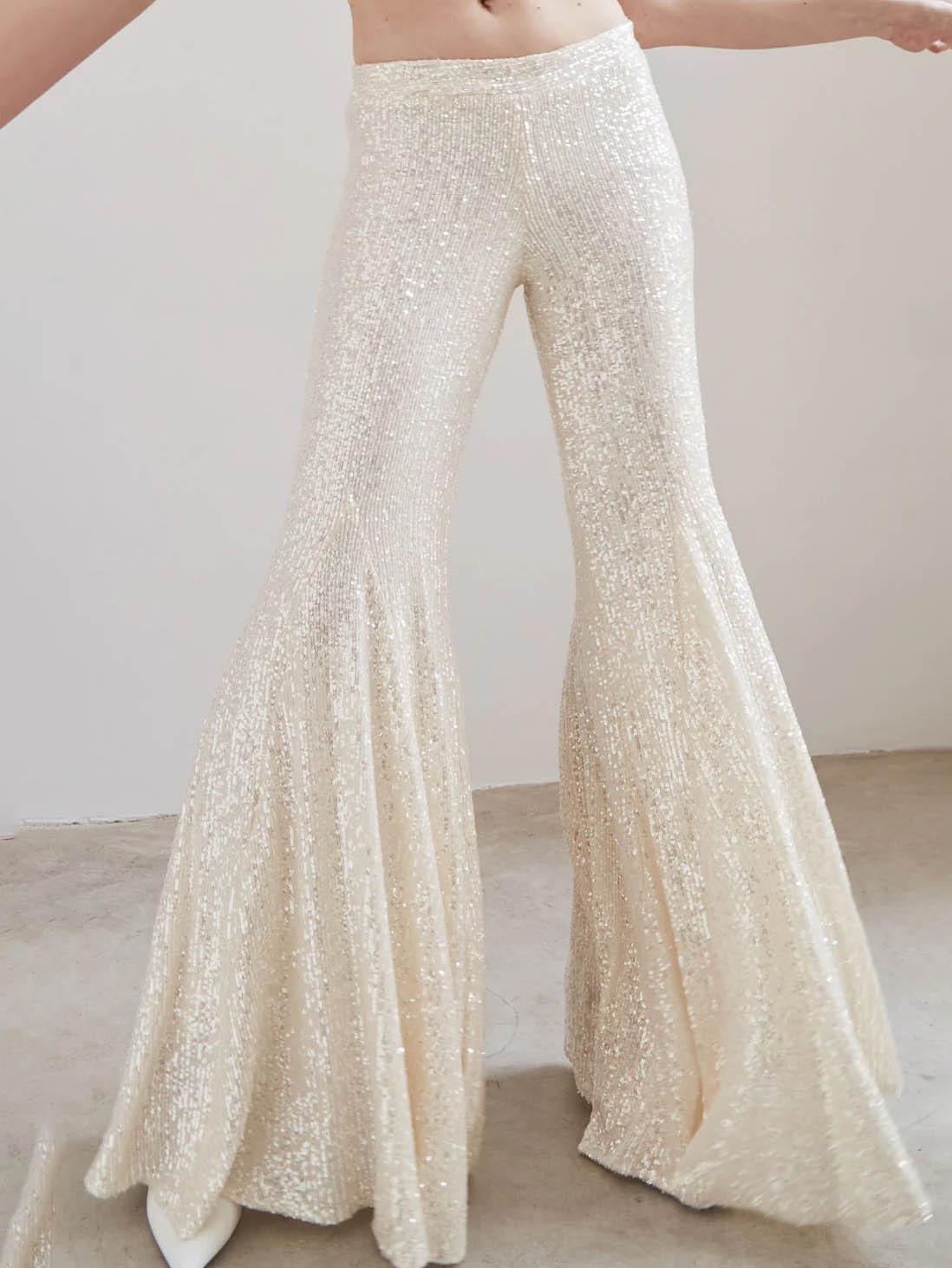 Elegant Sequined Flared Pants