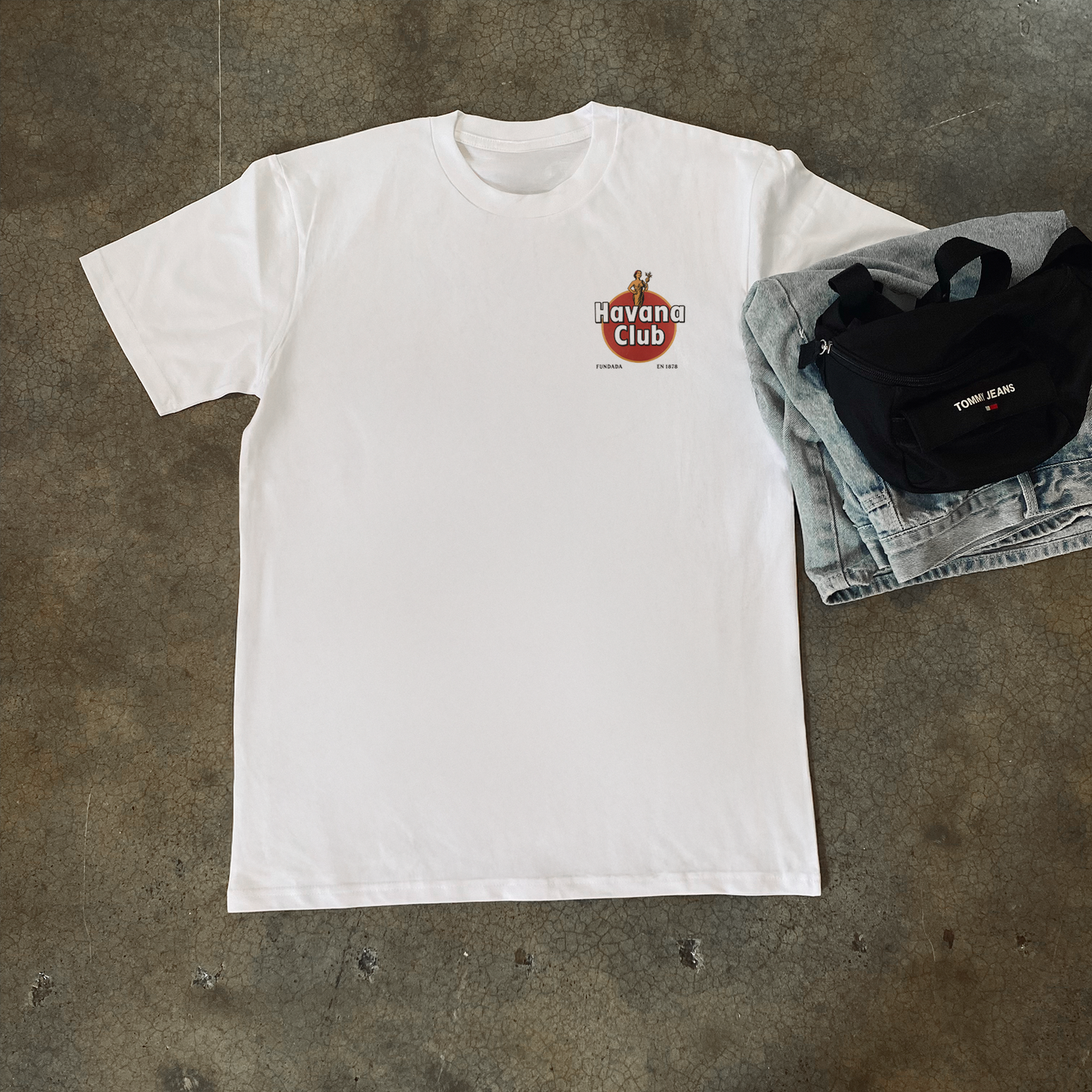 'Havana Club' Cuba Caddy Heavy White T-Shirt