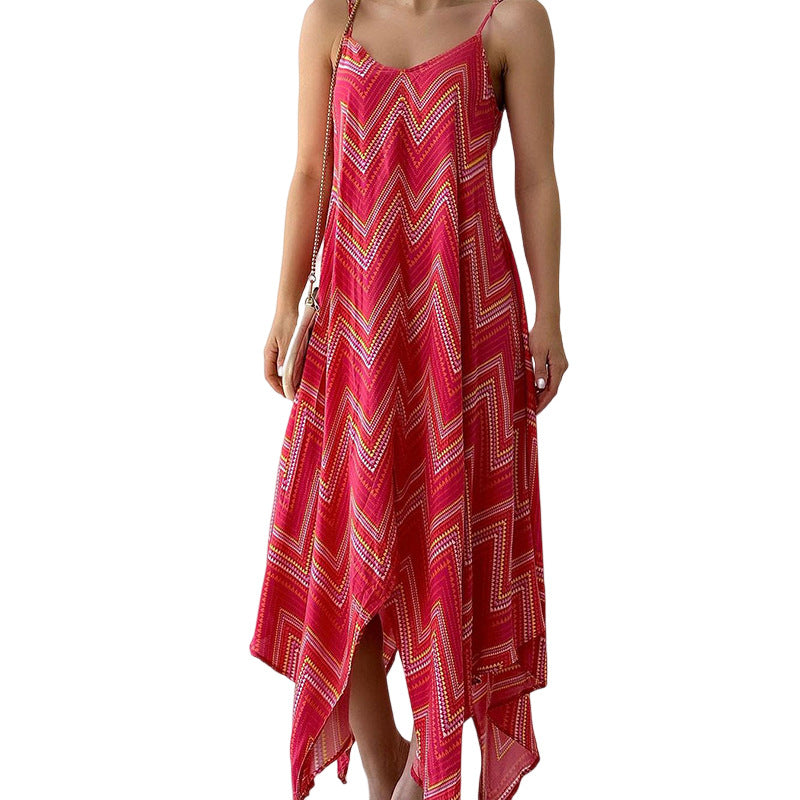 Printed Casual Off Shoulder Bohemian Fashion  Maxi Dress