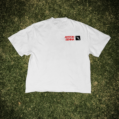 Ayrton Senna 'God Lap' Xerox Heavyweight White Tee