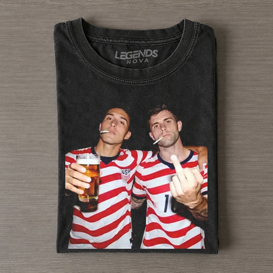Sergiño Dest & Christian Pulisic American Soccer Style Tee 1.2