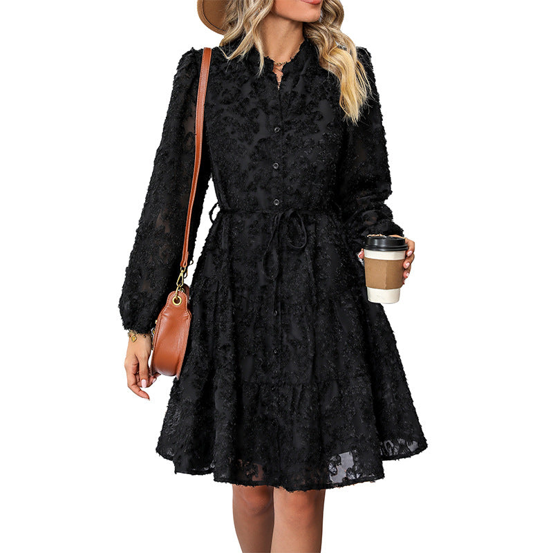 Autumn New Fashionable Long Sleeve Solid Color Women's Dress