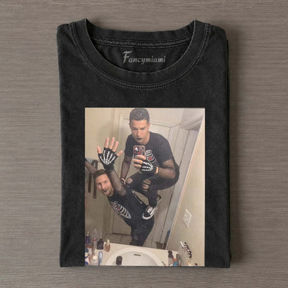 Vintage Portrait-Style Dual-Sport Athlete TEE