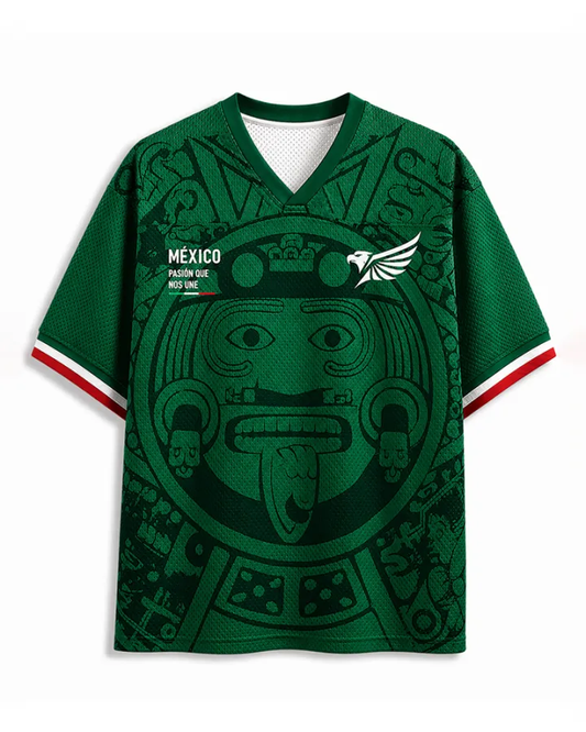 TheRetroTee Aztekenkultur Mexiko Erbe Fußball-Mesh-Trikot