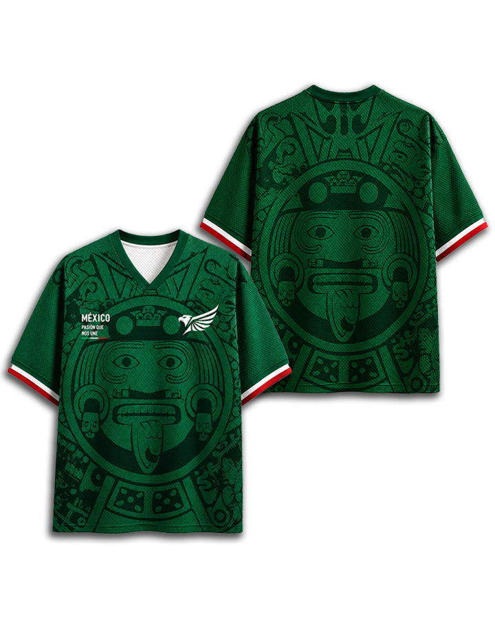 TheRetroTee Aztec Culture Mexico Heritage Soccer Mesh Jersey