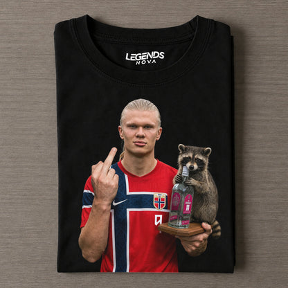 Erling Haland & Whiskey Raccoon H-MT-F V2 Tee