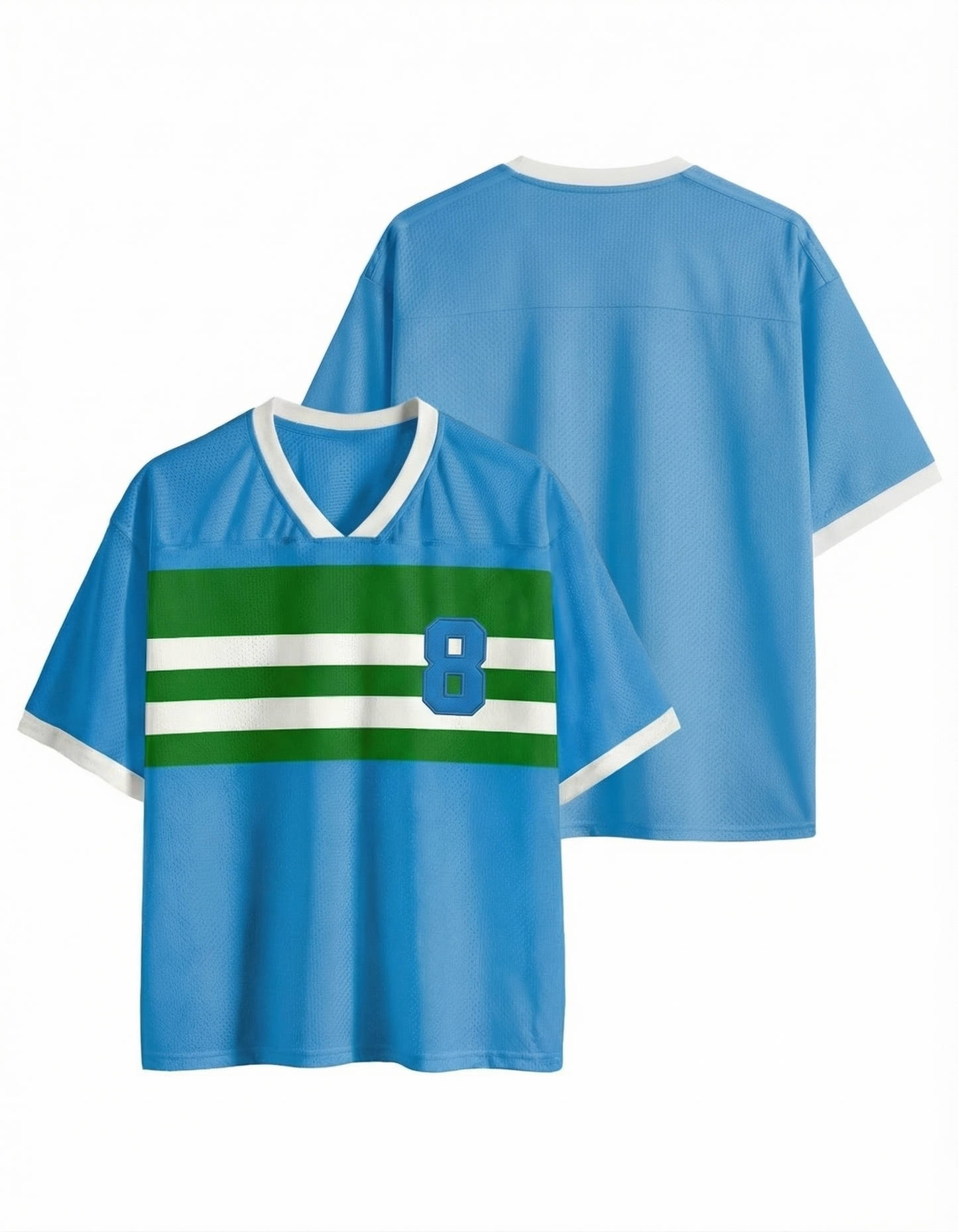 TheRetroTee Vintage Gestreiftes #8 Fußball-Mesh-Trikot