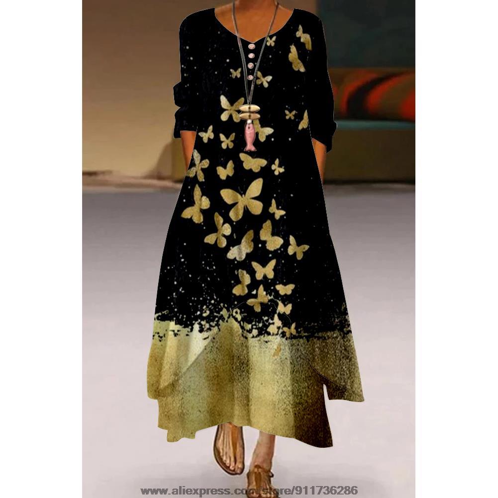 3D Printed Boho Sexy Vintage Party Maxi Dress