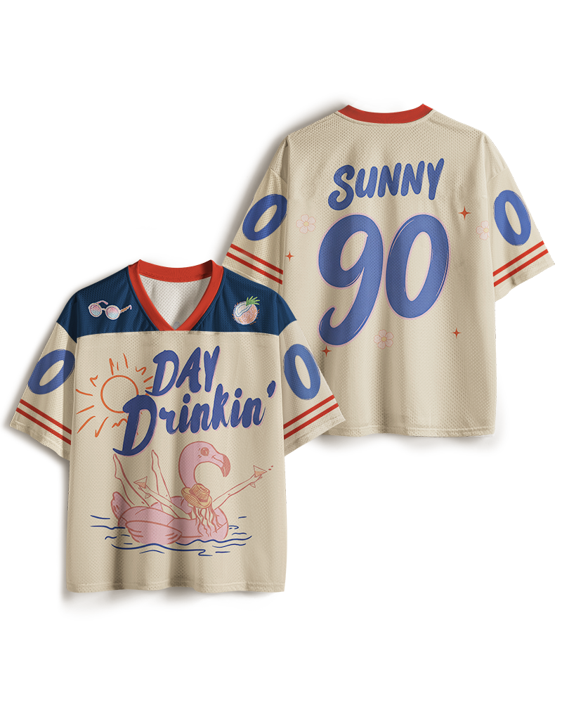 TheRetroTee Day Drinking 1980er Jahre Mesh Jersey