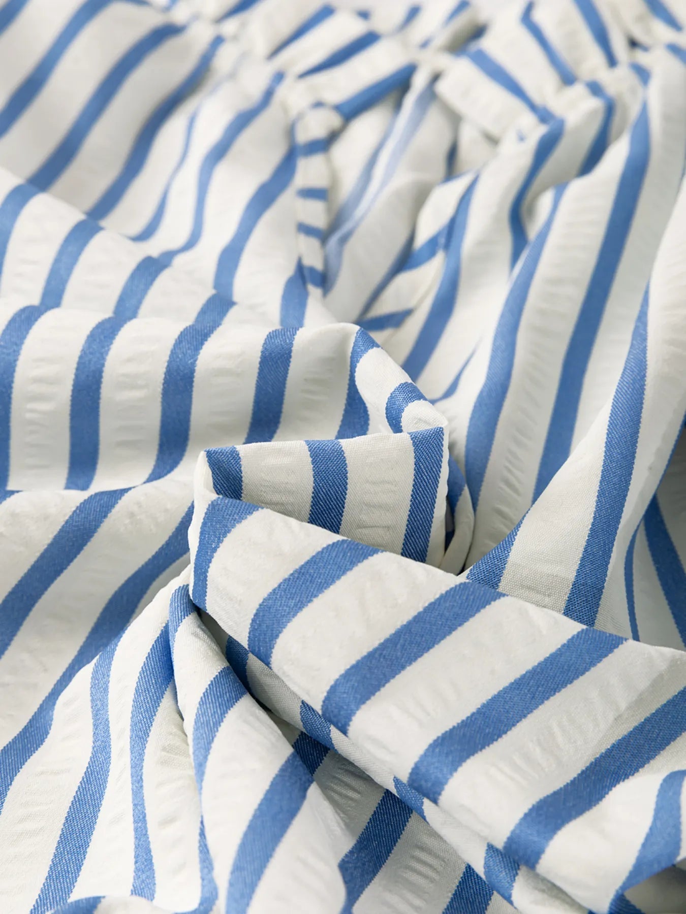 Stripe Knotted Sleeve Notched Shift Mini Dress