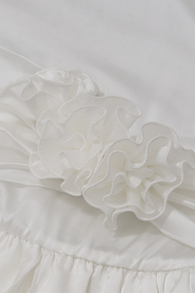 Sexy Backless Flounce Flower Shape Halter A Line Dresses