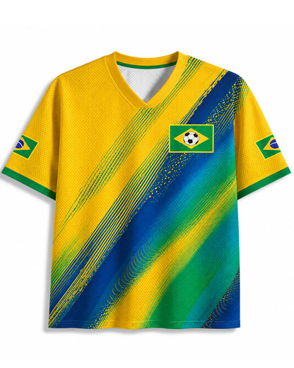 TheRetroTee Brazil Golden Era Football Mesh Jersey