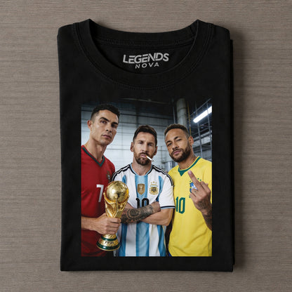 Three Kings Together: Cristiano Ronaldo & Lionel Messi & Neymar Jr. T-shirt