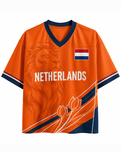 TheRetroTee Custom Name Number Netherlands Soccer Mesh Jersey