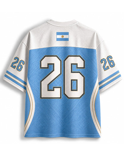 TheRetroTee Vintage Argentinien Fußball Erbe Mesh Trikot