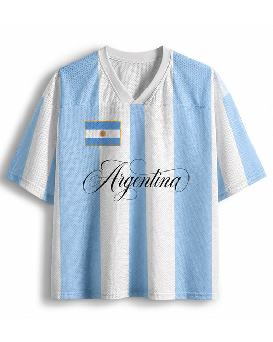 TheRetroTee Argentinien Klassisches Fußballfan Trikot nach Wunsch