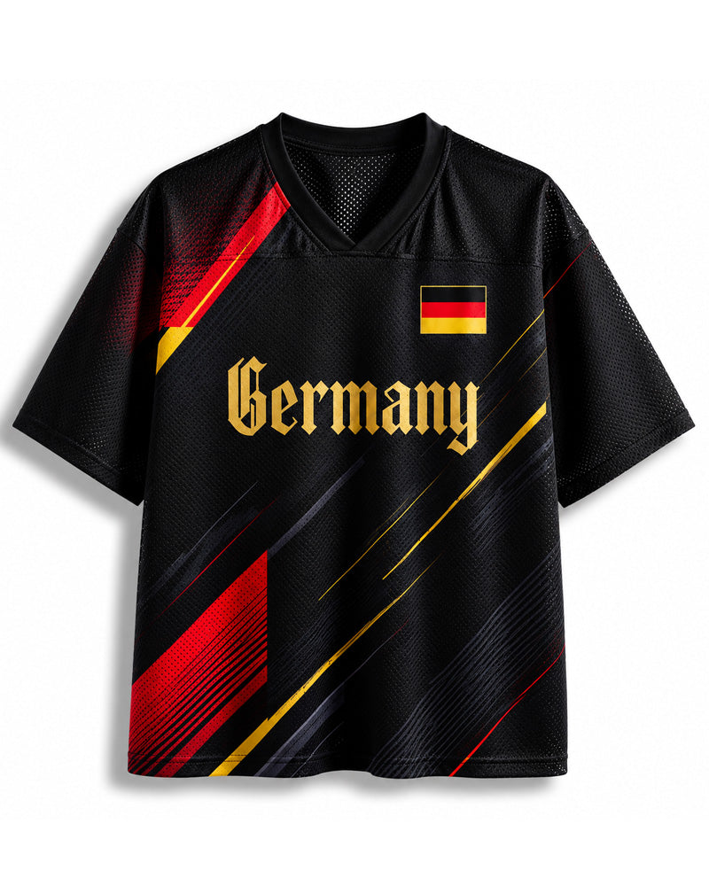 TheRetroTee Vintage Deutschland Fußball-Traditions-Mesh-Trikot