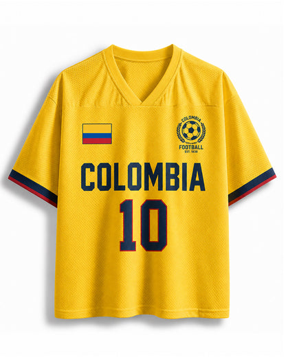 Das RetroTee Vintage Kolumbien Fußball-Kulturerbe Mesh-Trikot