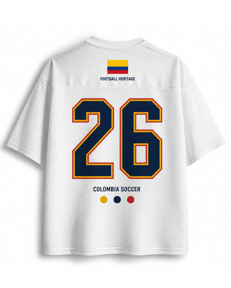 TheRetroTee Vintage Colombia Football Heritage Mesh Jersey