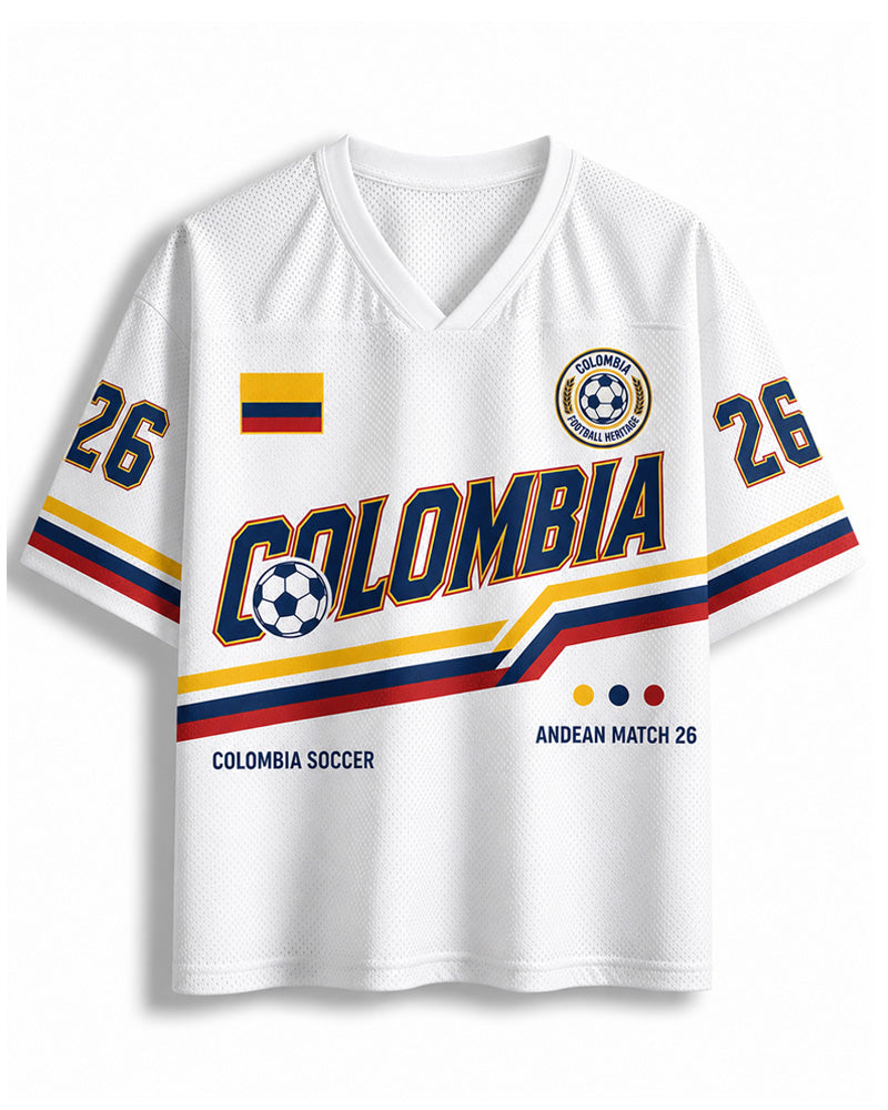 TheRetroTee Vintage Colombia Football Heritage Mesh Jersey