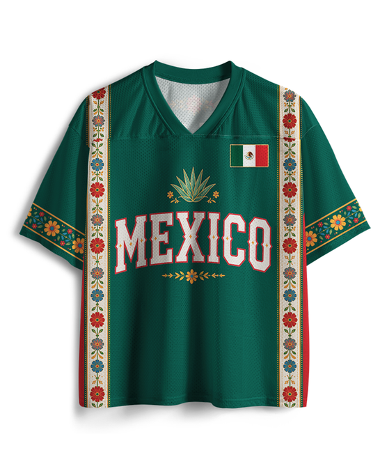 TheRetroTee Personalisiertes Mexiko Fußball-Mesh-Trikot