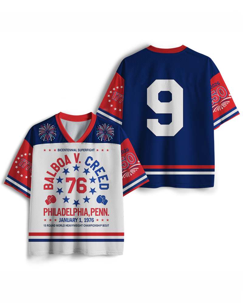 TheRetroTee American?Dream 1970s Vintage 4th of July Mesh Jersey