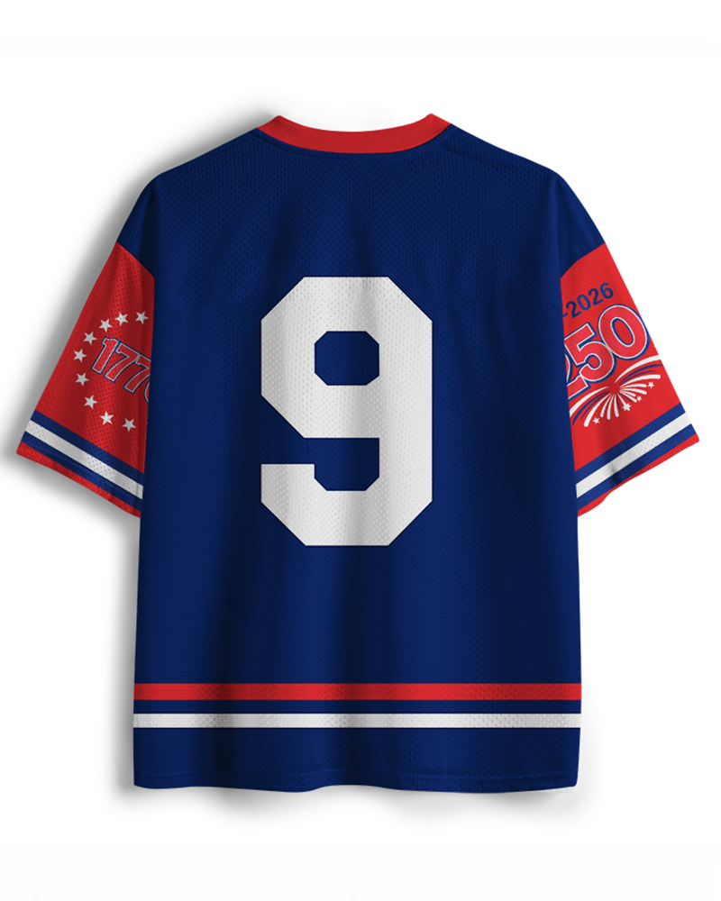 TheRetroTee American?Dream 1970s Vintage 4th of July Mesh Jersey
