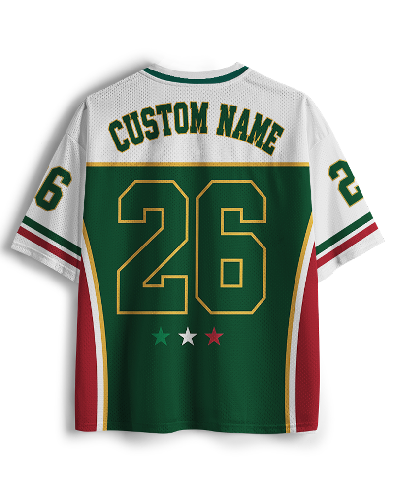 TheRetroTee Personalisiertes Mexiko Custom Name Nummer Mesh Trikot