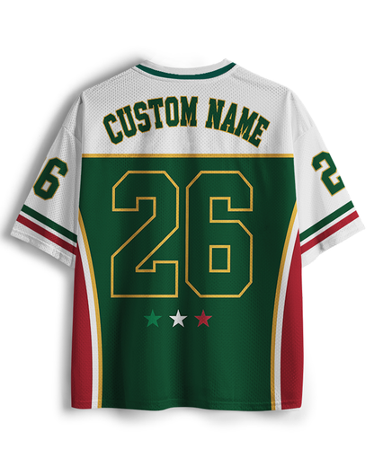 TheRetroTee Personalisiertes Mexiko Custom Name Nummer Mesh Trikot