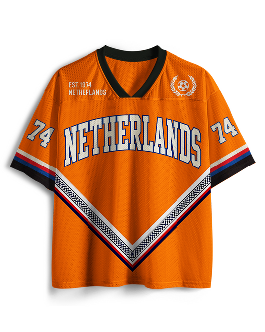 TheRetroTee Vintage Niederlande Fußball-Mesh-Trikot