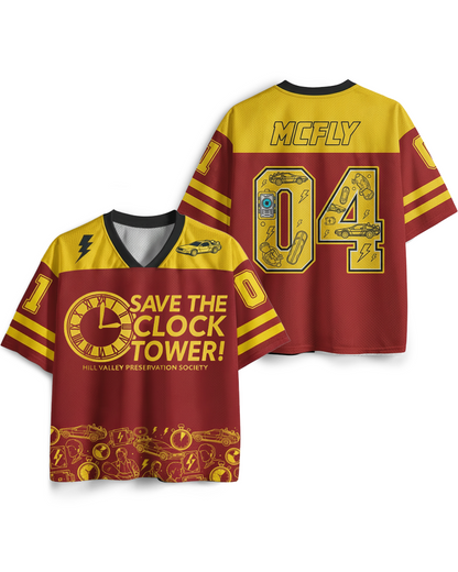 TheRetroTee Save The Clock Tower 1980er Jahre Mesh-Trikot