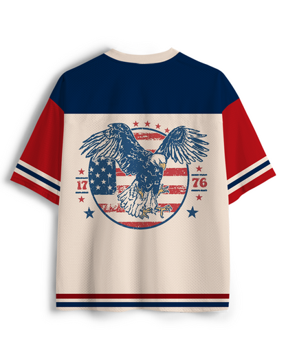 TheRetroTee Made In America Flag 1776 Vintage Mesh Jersey