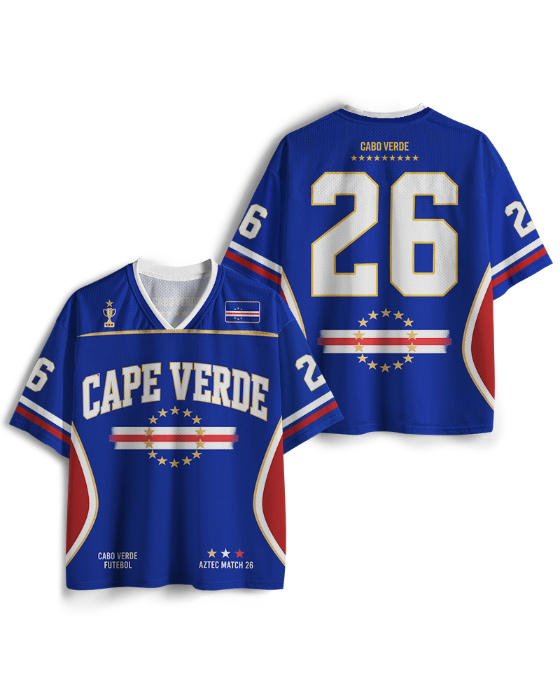 TheRetroTee Vintage Cape Verde Soccer Mesh Jersey