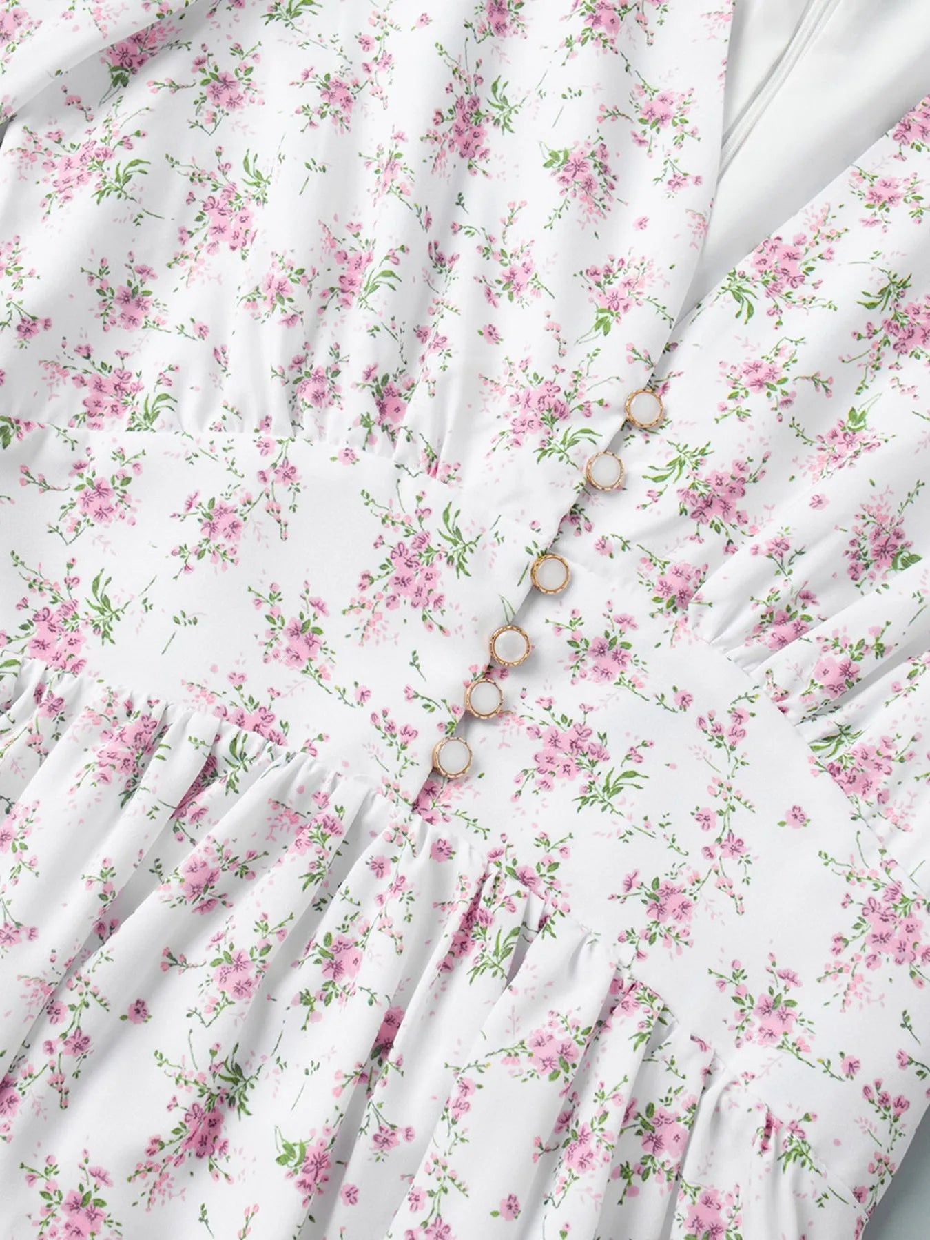 Floral Print Balloon Sleeve Dress