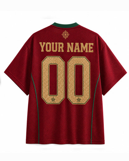 TheRetroTee Maillot Personnalisé de Football Maroc en Maille