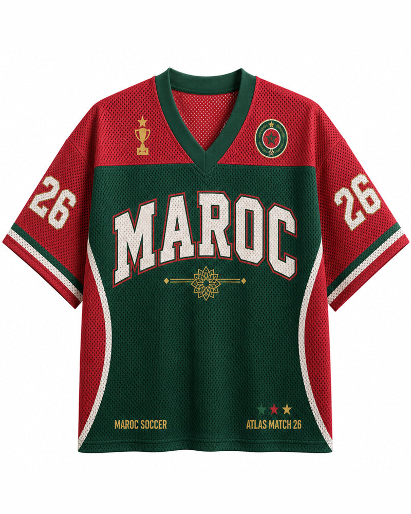 TheRetroTee Personalisiertes Marokko Fußball Mesh-Trikot