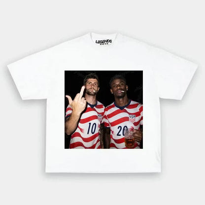 Christian Pulisic & Folarin Balogun USA TEE 1.9