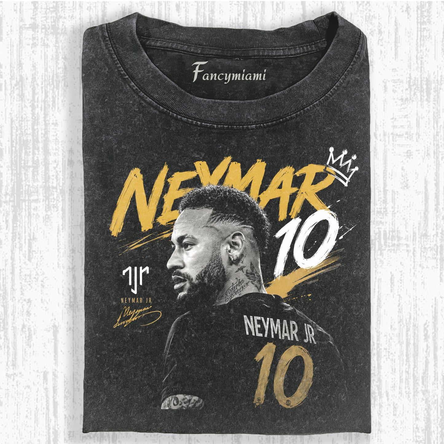 VINTAGE-FUSSBALLSTAR T-SHIRT MIT DISTRESSED-GRAFIK