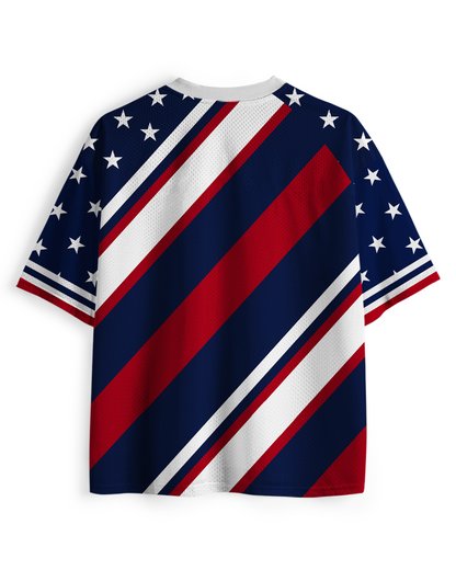 TheRetroTee America 250th Anniversary Patriotic Soccer Mesh Jersey