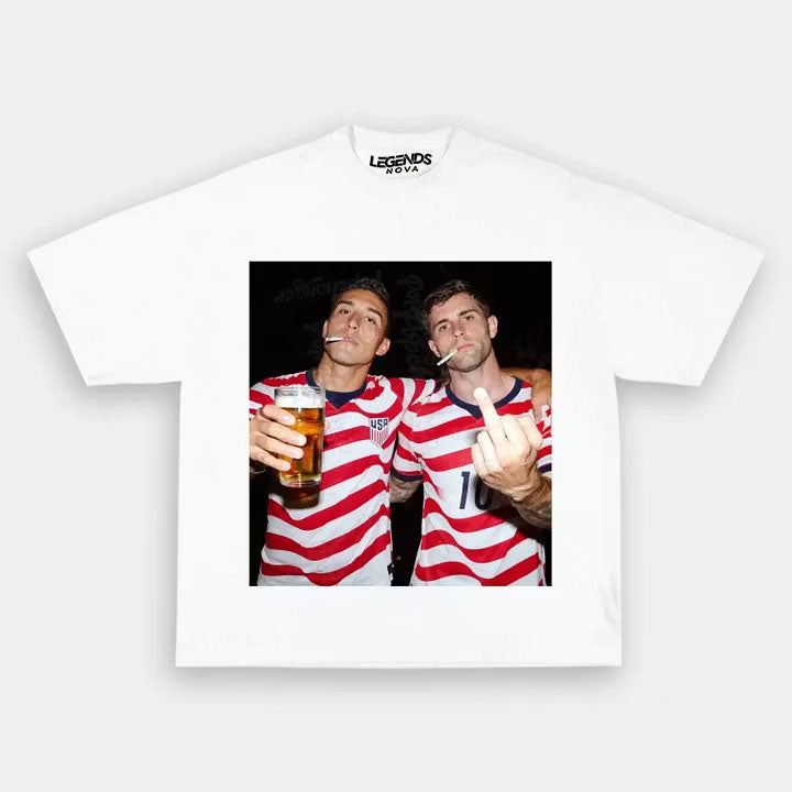Sergiño Dest & Christian Pulisic American Soccer Style Tee 1.2