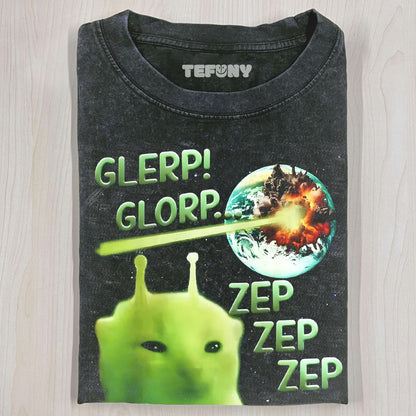 ALIEN CAT VINTAGE T-SHIRT