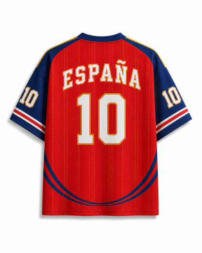 TheRetroTee Spain 26 Klassisches Fußball-Mesh-Trikot